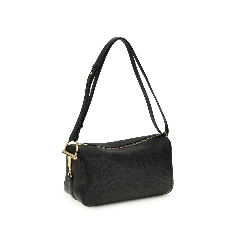 Gucci Schwarze Bos Taurus Kalbsleder Schultertasche