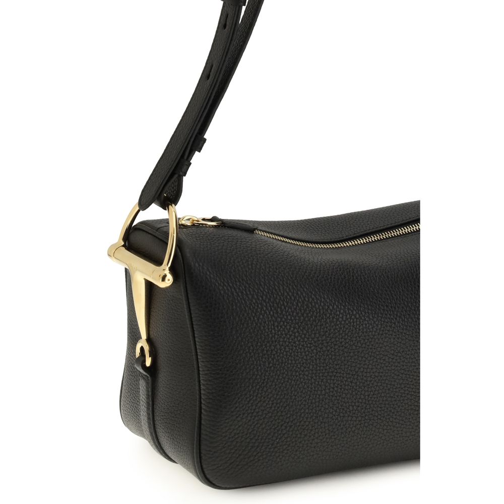Gucci Schwarze Bos Taurus Kalbsleder Schultertasche