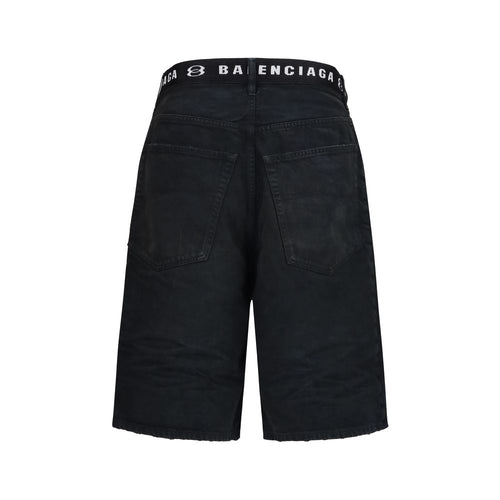 Balenciaga Schwarze Baumwoll-Bermudashorts