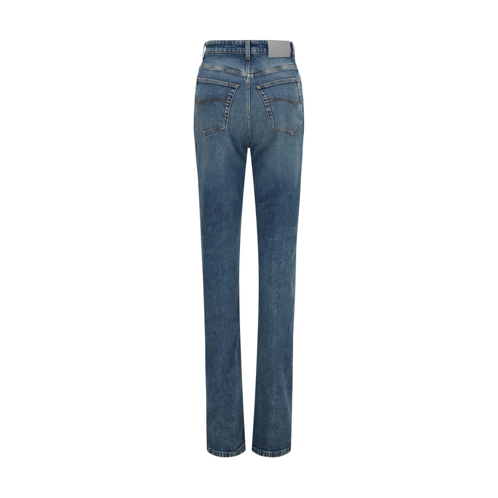 Balenciaga Blaue High-Waist Jeans aus Baumwolle