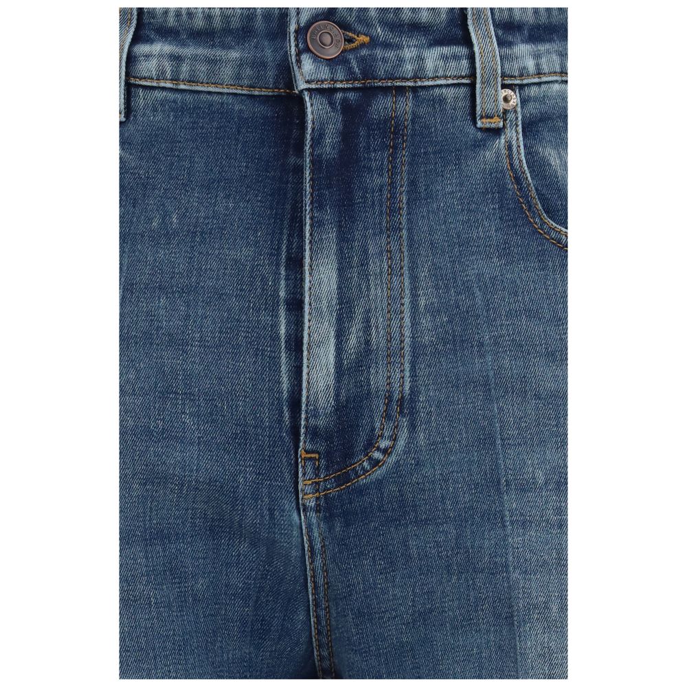 Balenciaga Blaue High-Waist Jeans aus Baumwolle