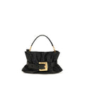 Balmain Schwarze Bos Taurus Kalbsleder Schultertasche