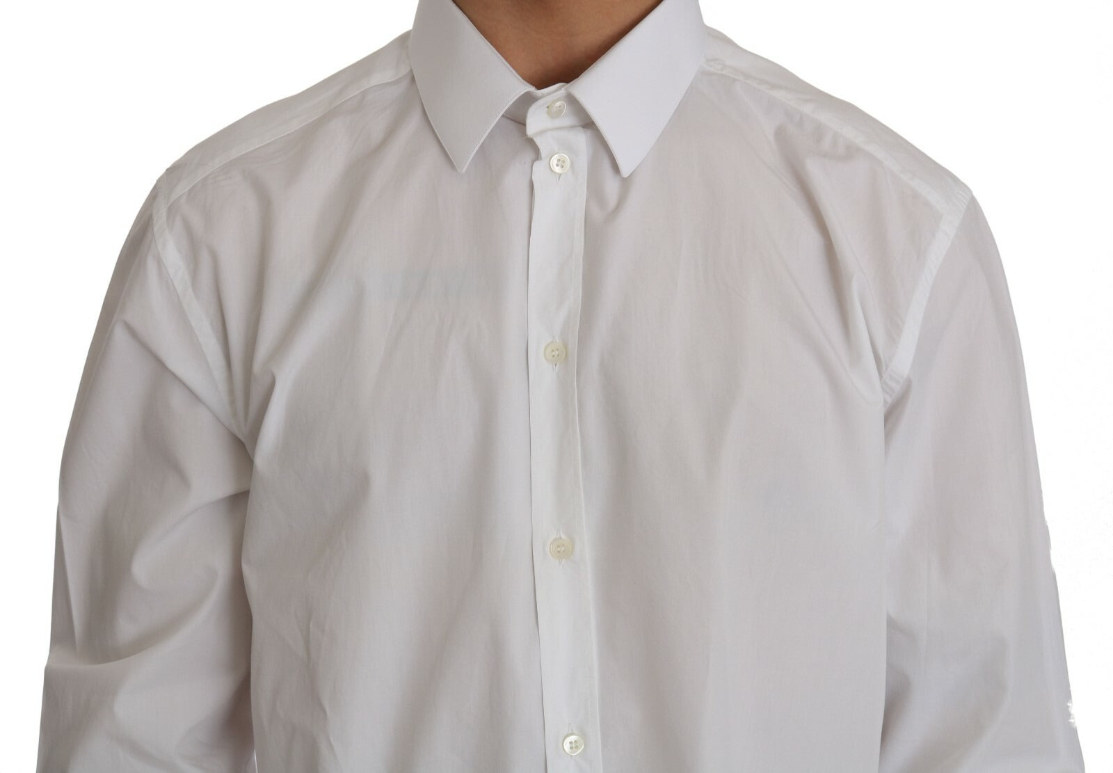 Dolce & Gabbana Weißes Slim Fit Hemd aus 100% Baumwolle GOLD