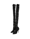 Dolce & Gabbana Schwarze Taormina Spitzen-Sockenstiefel Pumps