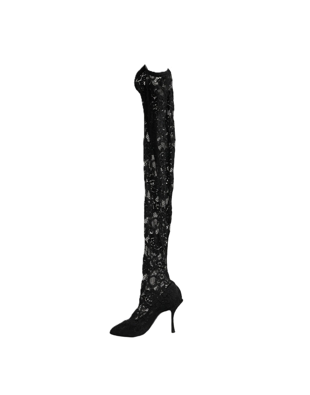 Dolce & Gabbana Schwarze Taormina Spitzen-Sockenstiefel Pumps