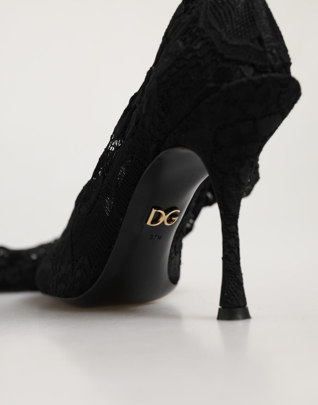 Dolce & Gabbana Schwarze Taormina Spitzen-Sockenstiefel Pumps