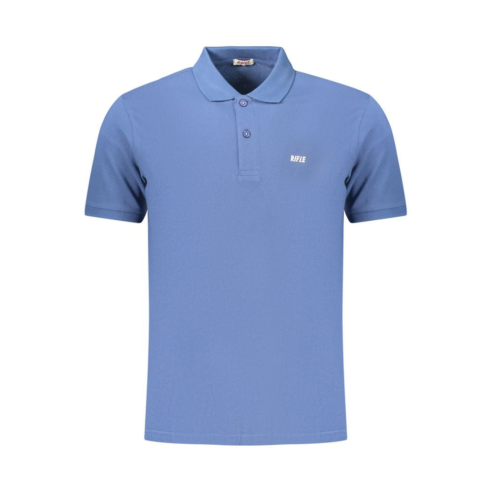 Rifle Blaues Baumwoll-Poloshirt für Herren