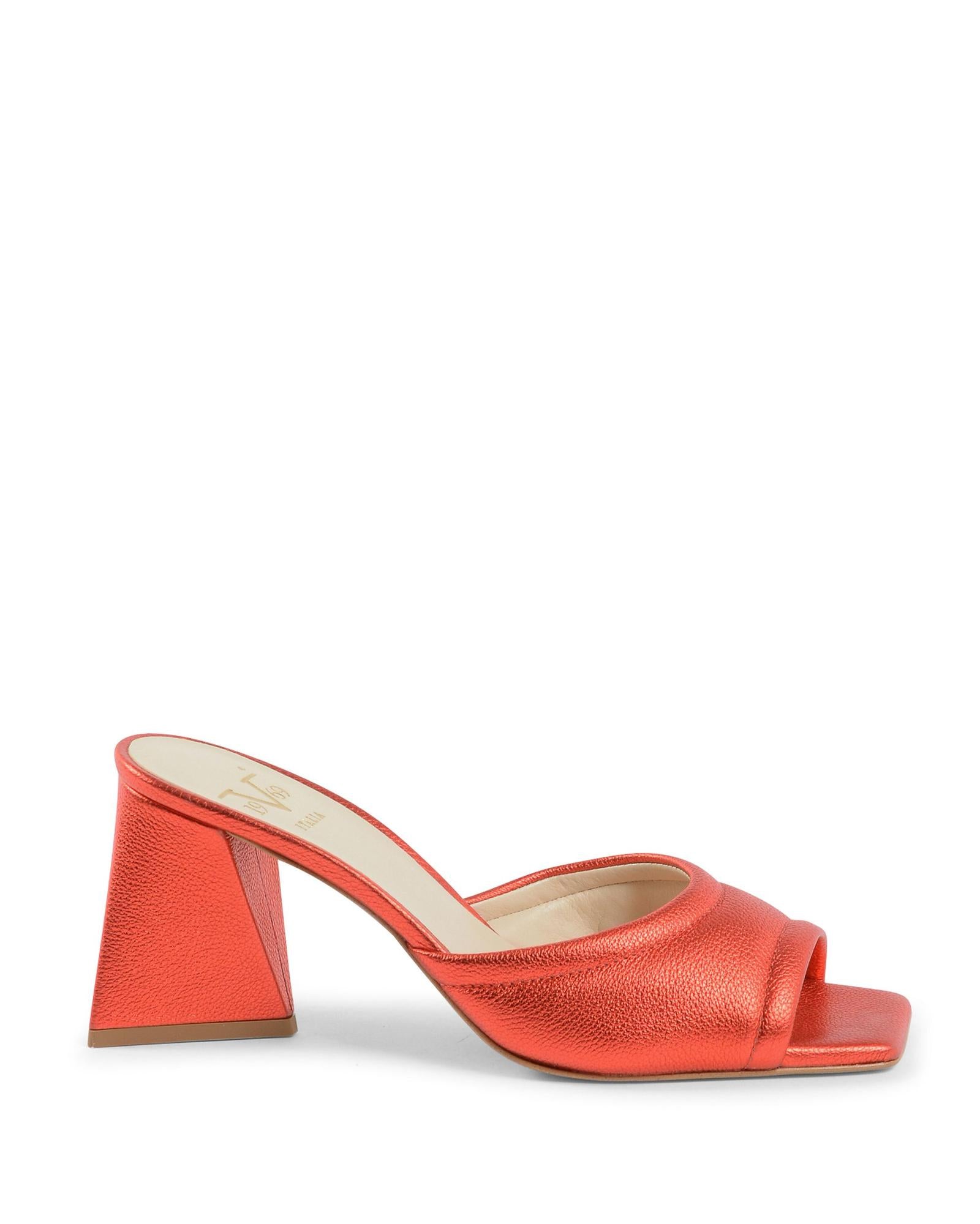 19V69 Italia Mehrfarbige Leder-Plateau-Sandalen