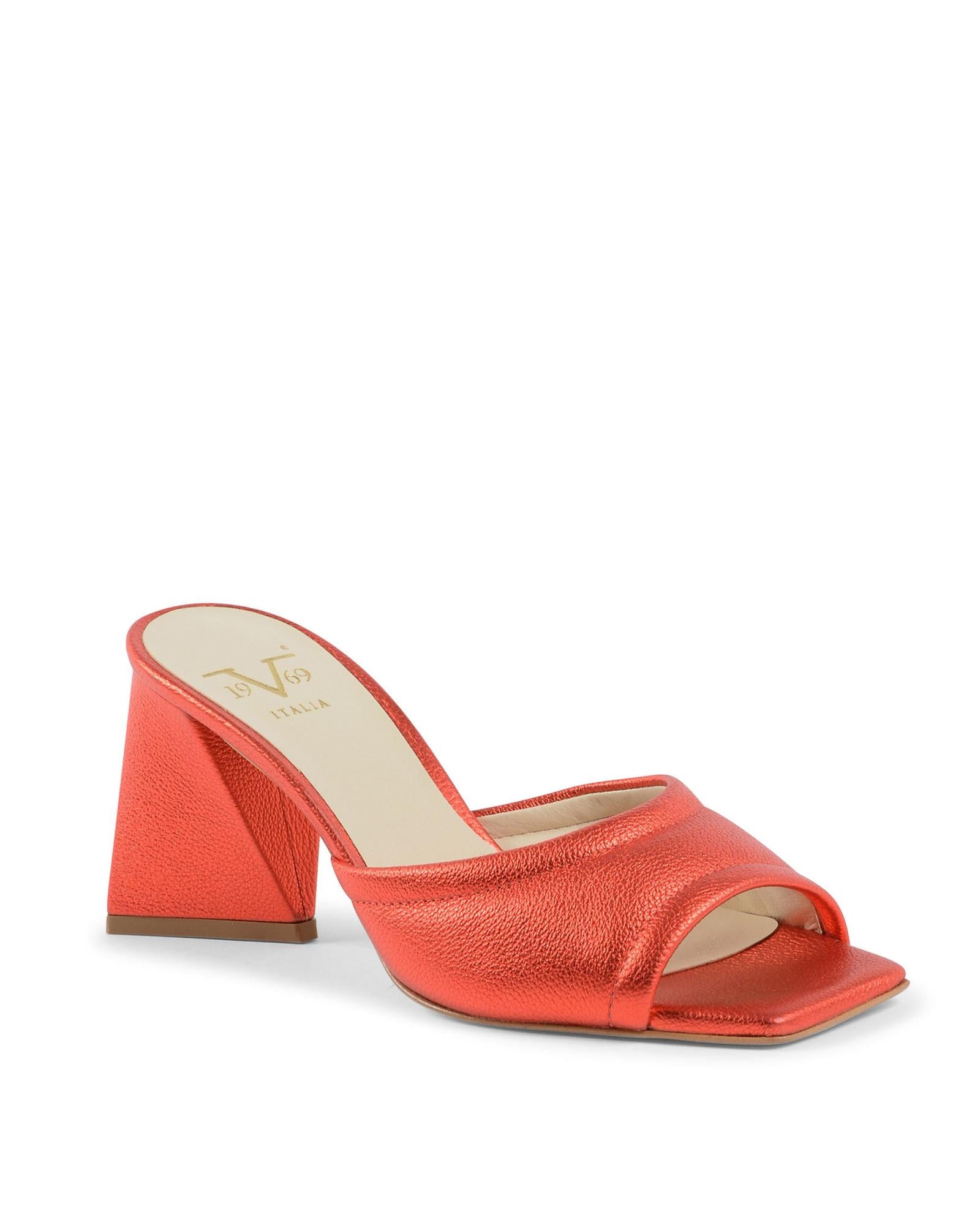 19V69 Italia Mehrfarbige Leder-Plateau-Sandalen