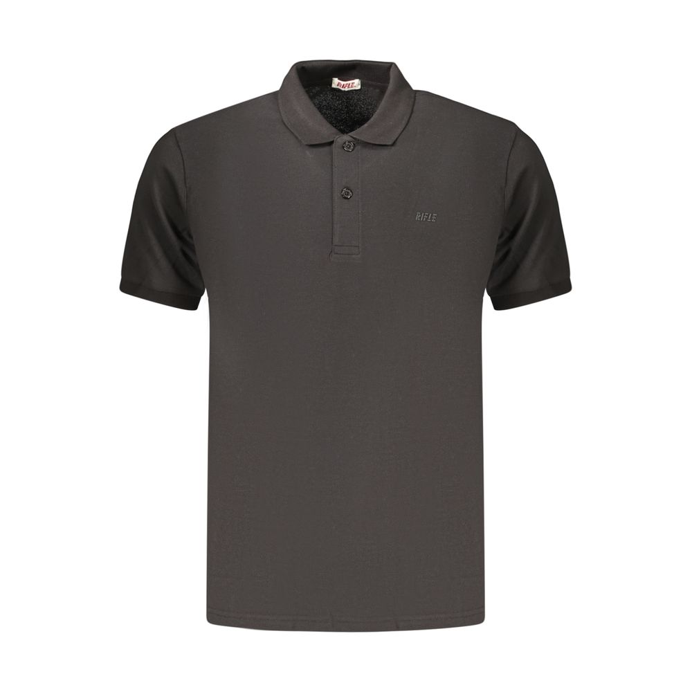 Rifle Schwarzes Baumwoll-Poloshirt für Herren