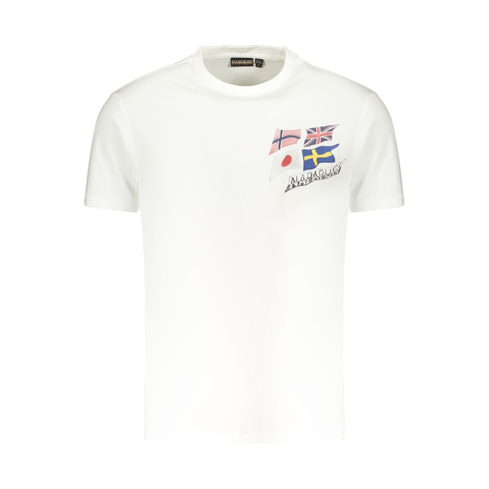 Napapijri Weißes Herren-T-Shirt aus Baumwolle