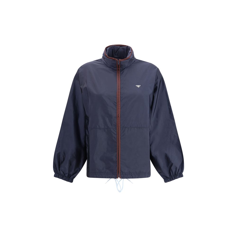 Prada Blaue Shell-Jacke aus Polyamid
