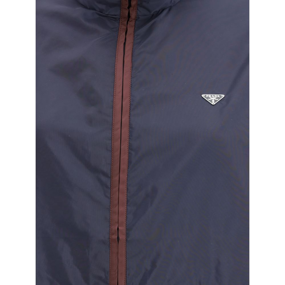 Prada Blaue Shell-Jacke aus Polyamid