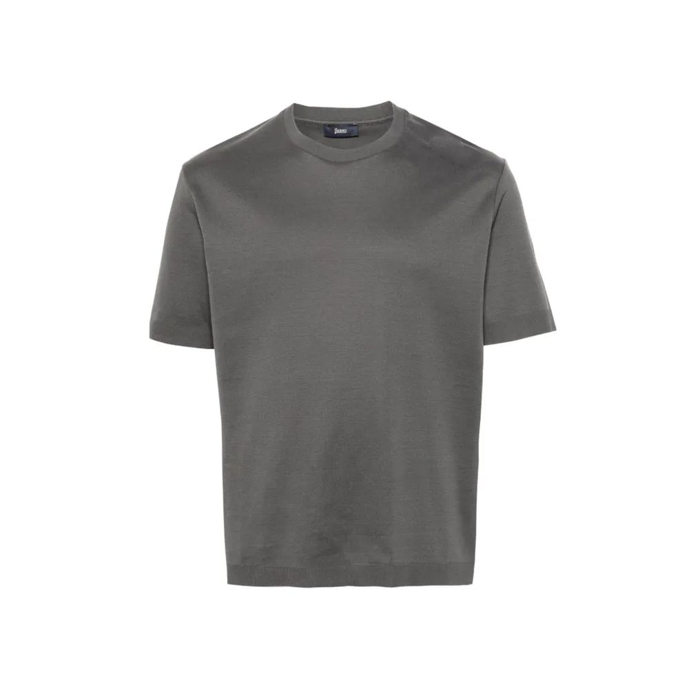 Herno Graues Baumwoll-T-Shirt