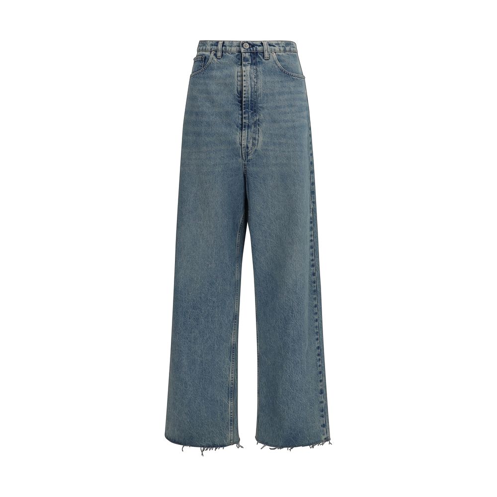 Maison Margiela Blaue High-Waist Jeans aus Baumwolle