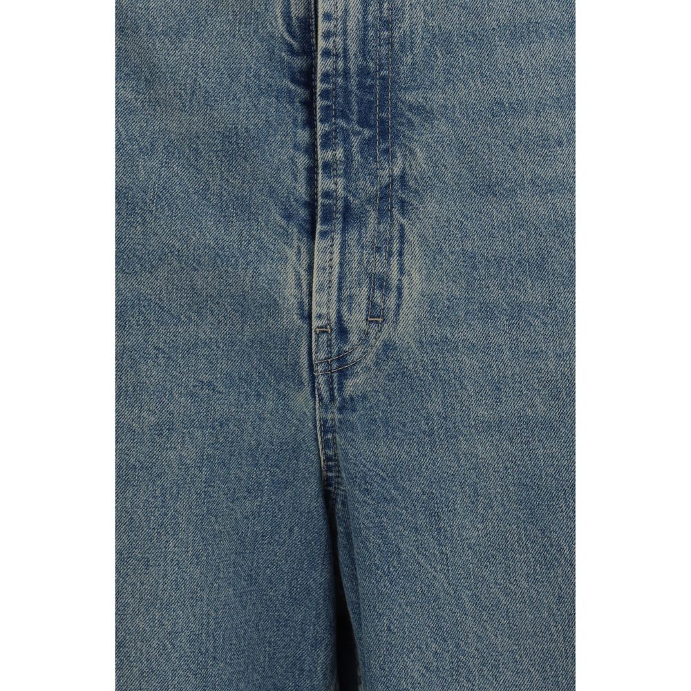 Maison Margiela Blaue High-Waist Jeans aus Baumwolle
