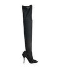 Dolce & Gabbana Schwarze Stretch-Socken Stiefel Knielang