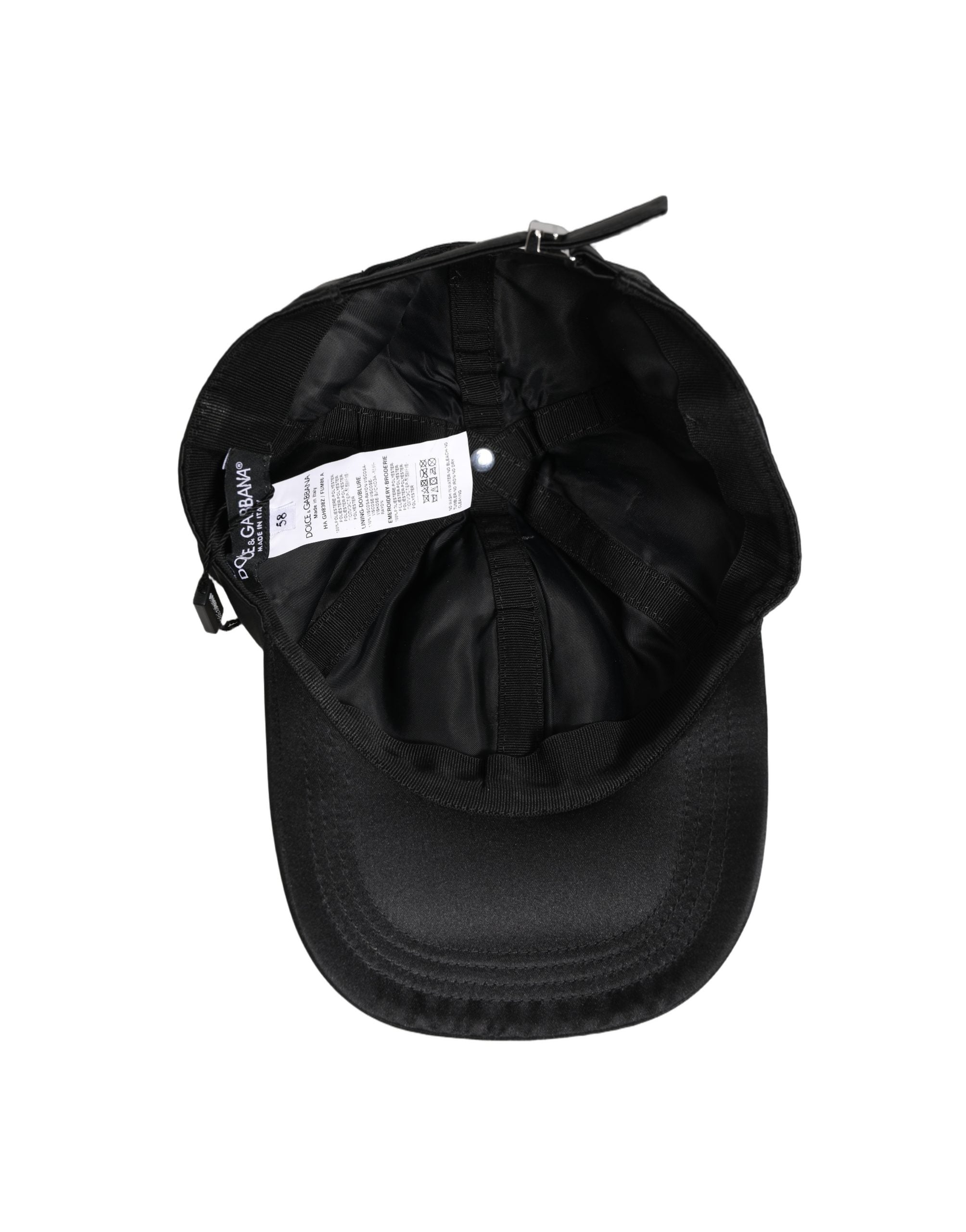 Dolce & Gabbana Herren Baseballcap aus schwarzem Samt mit Tiermotiv