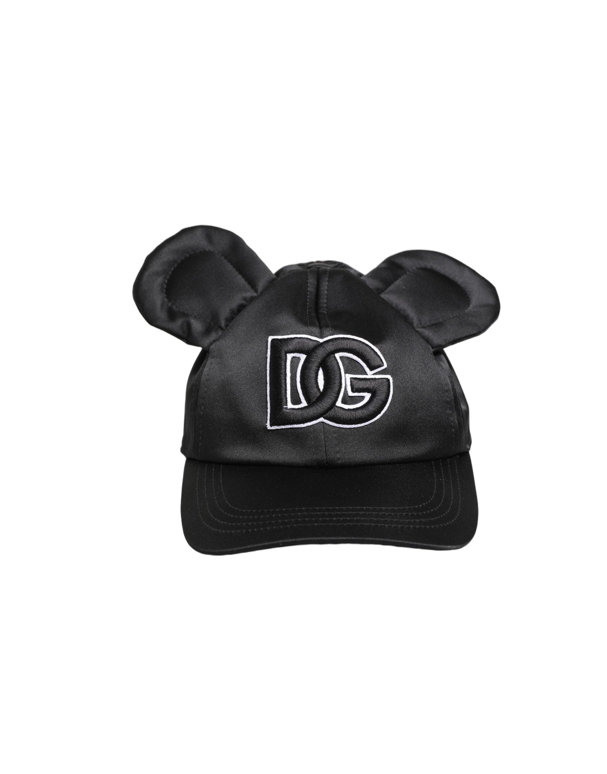 Dolce & Gabbana Herren Baseballcap aus schwarzem Samt mit Tiermotiv