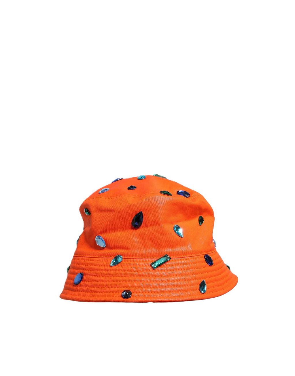 Dolce & Gabbana Fischerhut mit orangefarbenen Kristallverzierungen