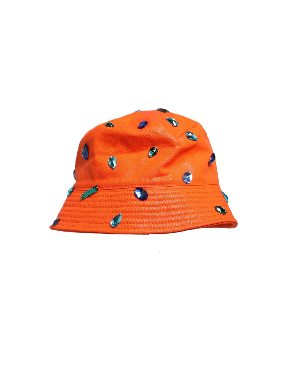 Dolce & Gabbana Fischerhut mit orangefarbenen Kristallverzierungen