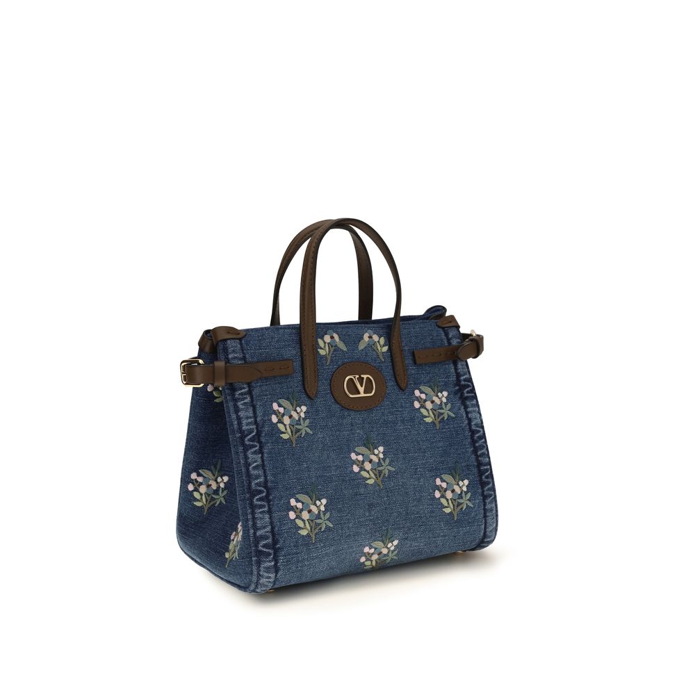 Valentino Garavani Blaue Baumwoll-Handtasche