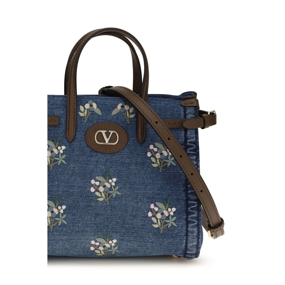 Valentino Garavani Blaue Baumwoll-Handtasche