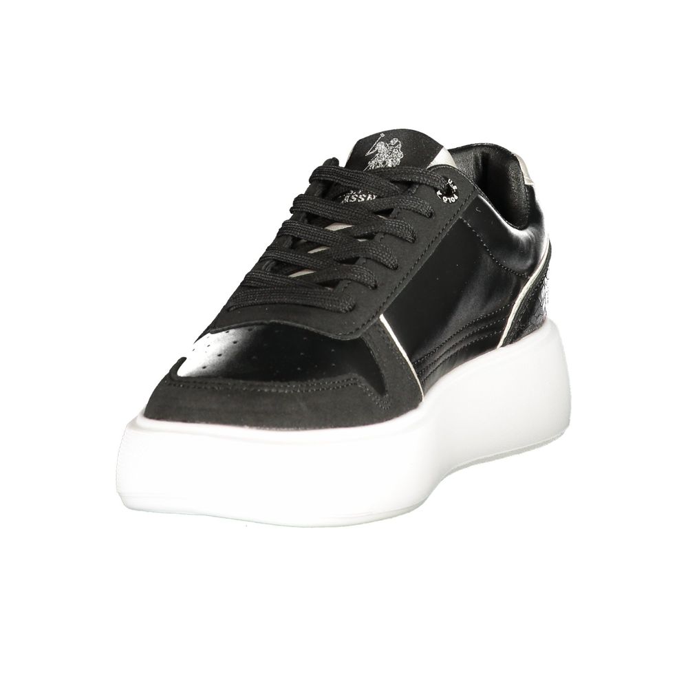 U.S. POLO ASSN. Schwarzer Damen-Sneaker aus Polyurethan