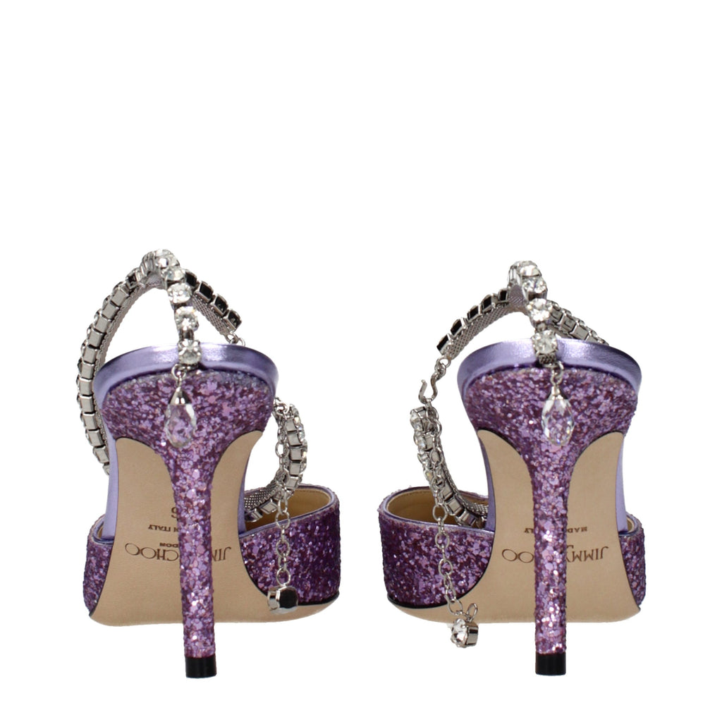 Jimmy Choo Violette Plateau-Sandalen mit Stiletto-Absatz aus Kunststoff