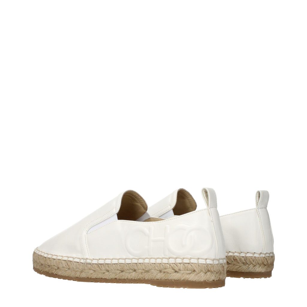 Jimmy Choo Weiße Espadrilles aus Leder