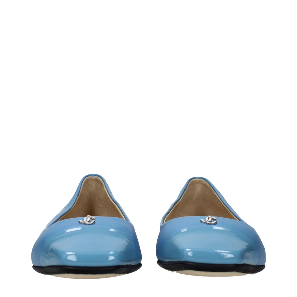 Jimmy Choo Hellblaue Ballerinas aus Leder