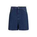 Marine Serre Blaue Baumwoll-Bermudashorts