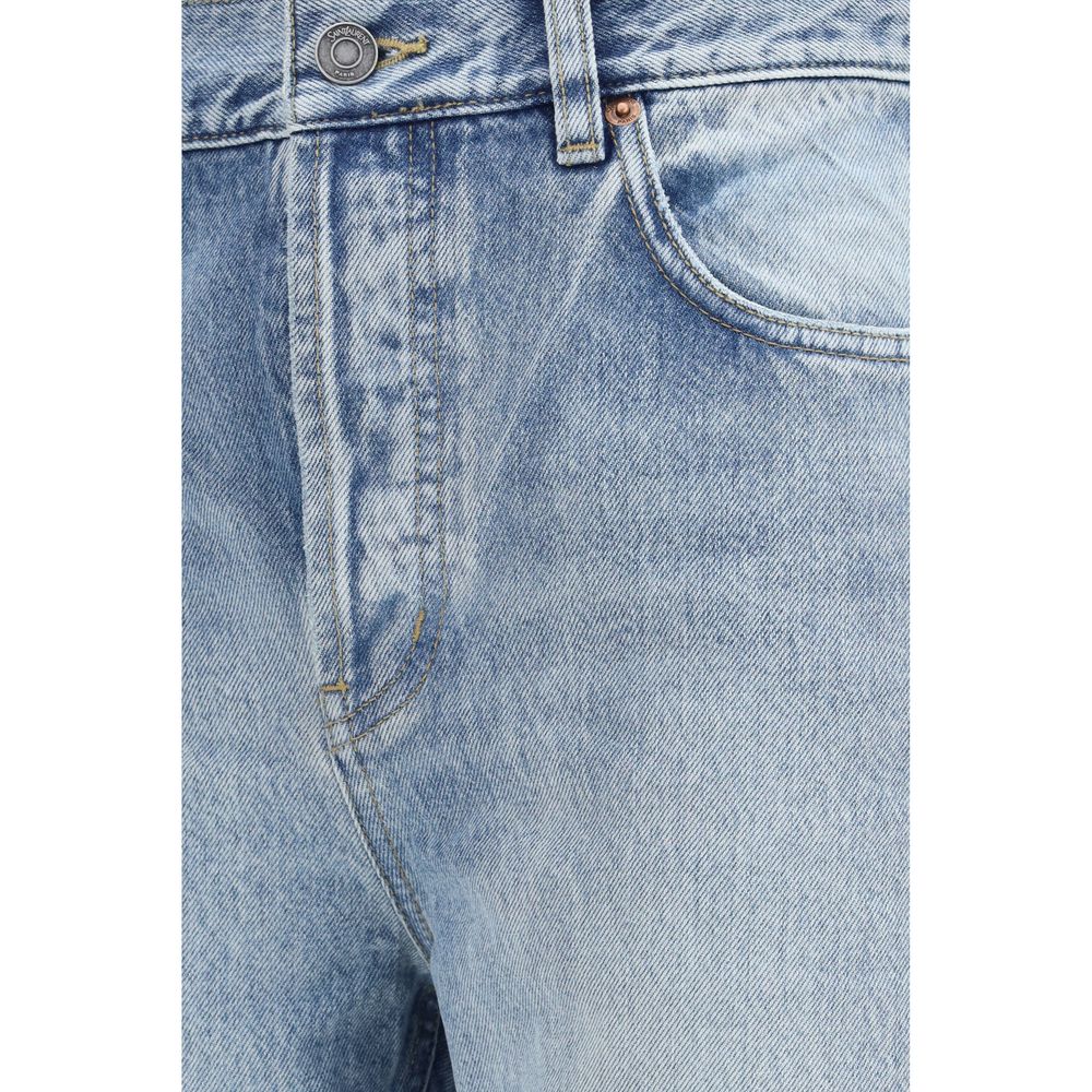 Saint Laurent Blaue Cropped Jeans aus Baumwolle