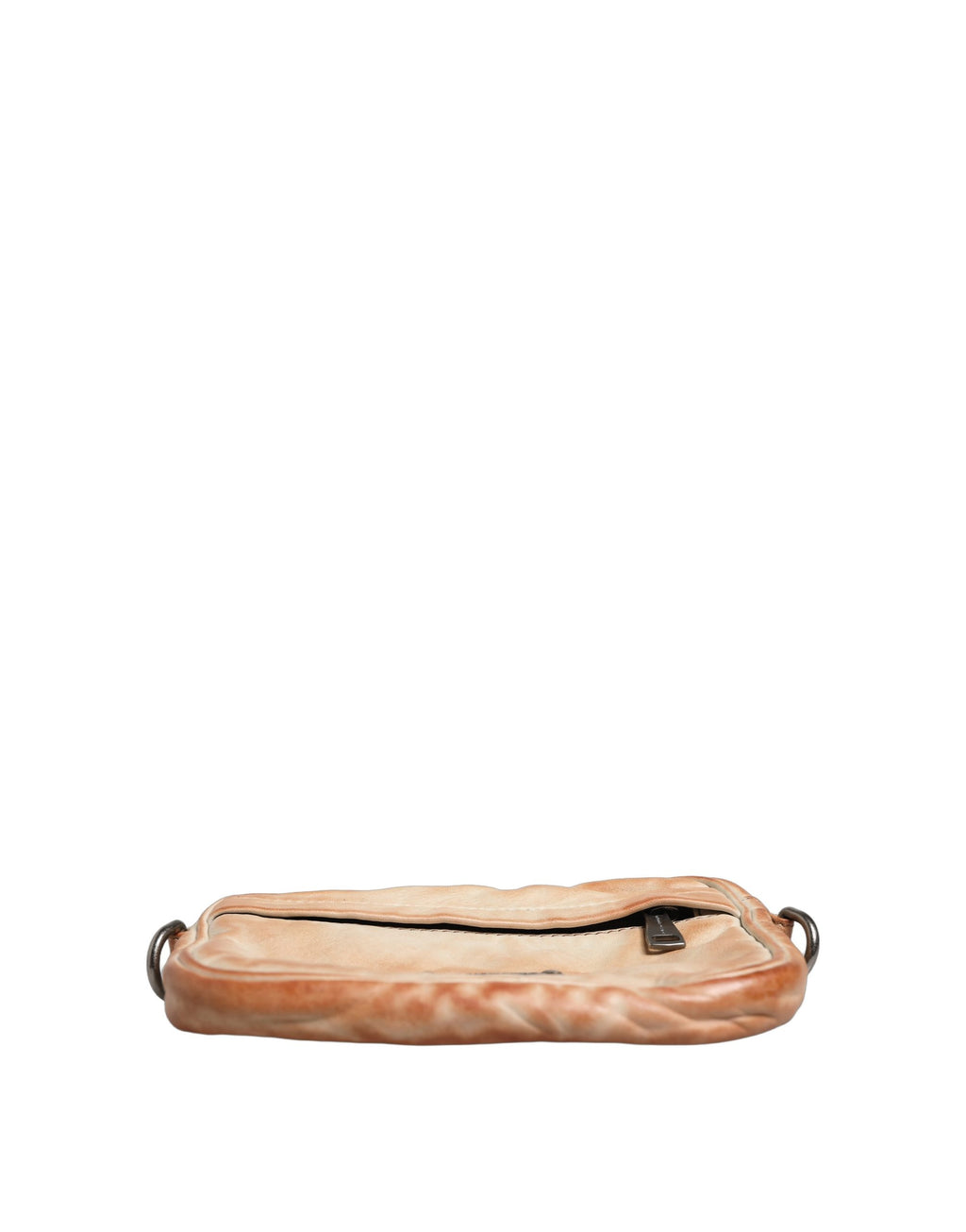 Dolce & Gabbana Beige Vintage Leder Umhängetasche mit Logo-Plakette für Herren