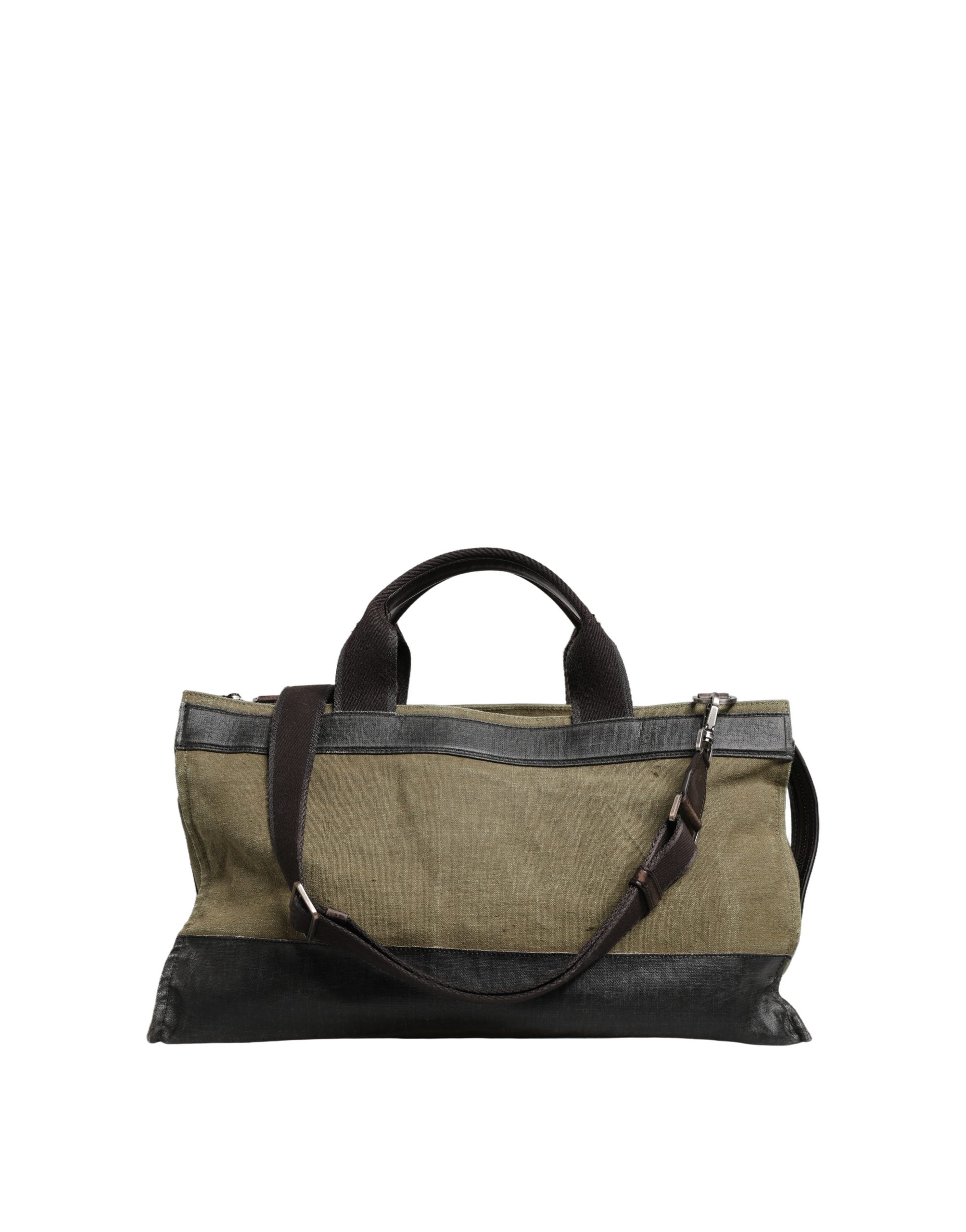 Dolce & Gabbana Militärgrüne zweifarbige Tote Reisetasche Schultertasche