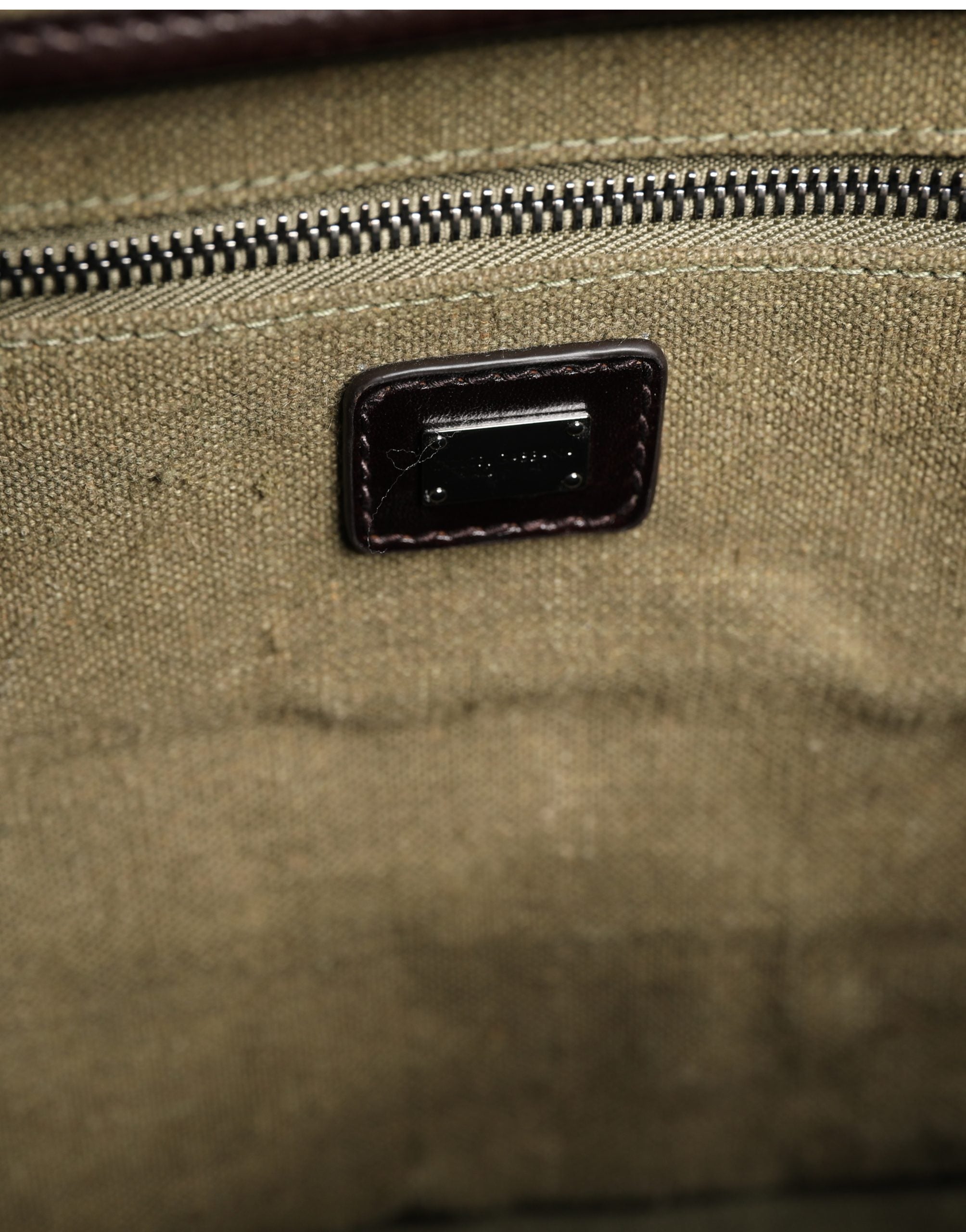 Dolce & Gabbana Militärgrüne zweifarbige Tote Reisetasche Schultertasche