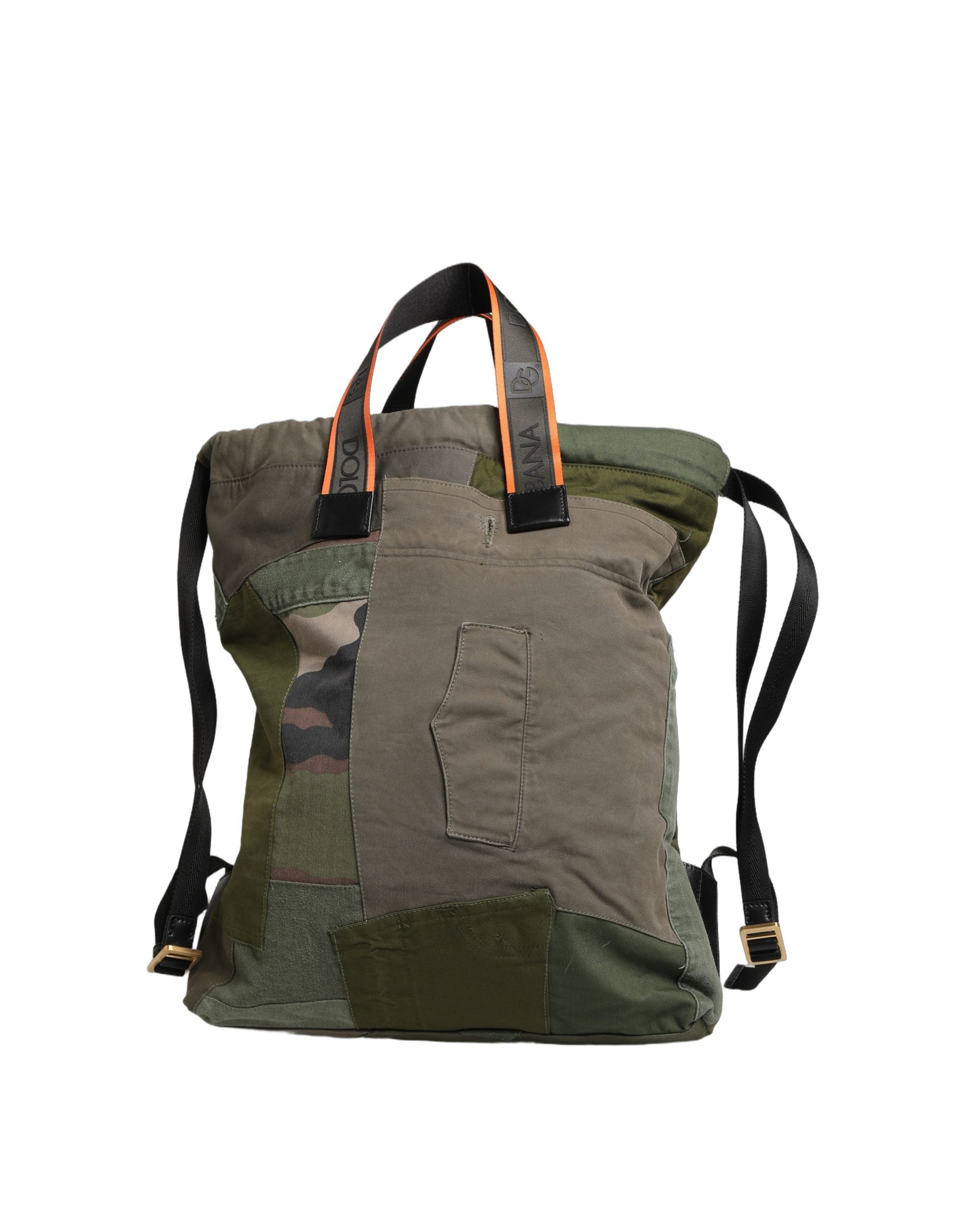 Dolce & Gabbana Militärgrüner Patchwork-Rucksack Tasche Herren Tasche