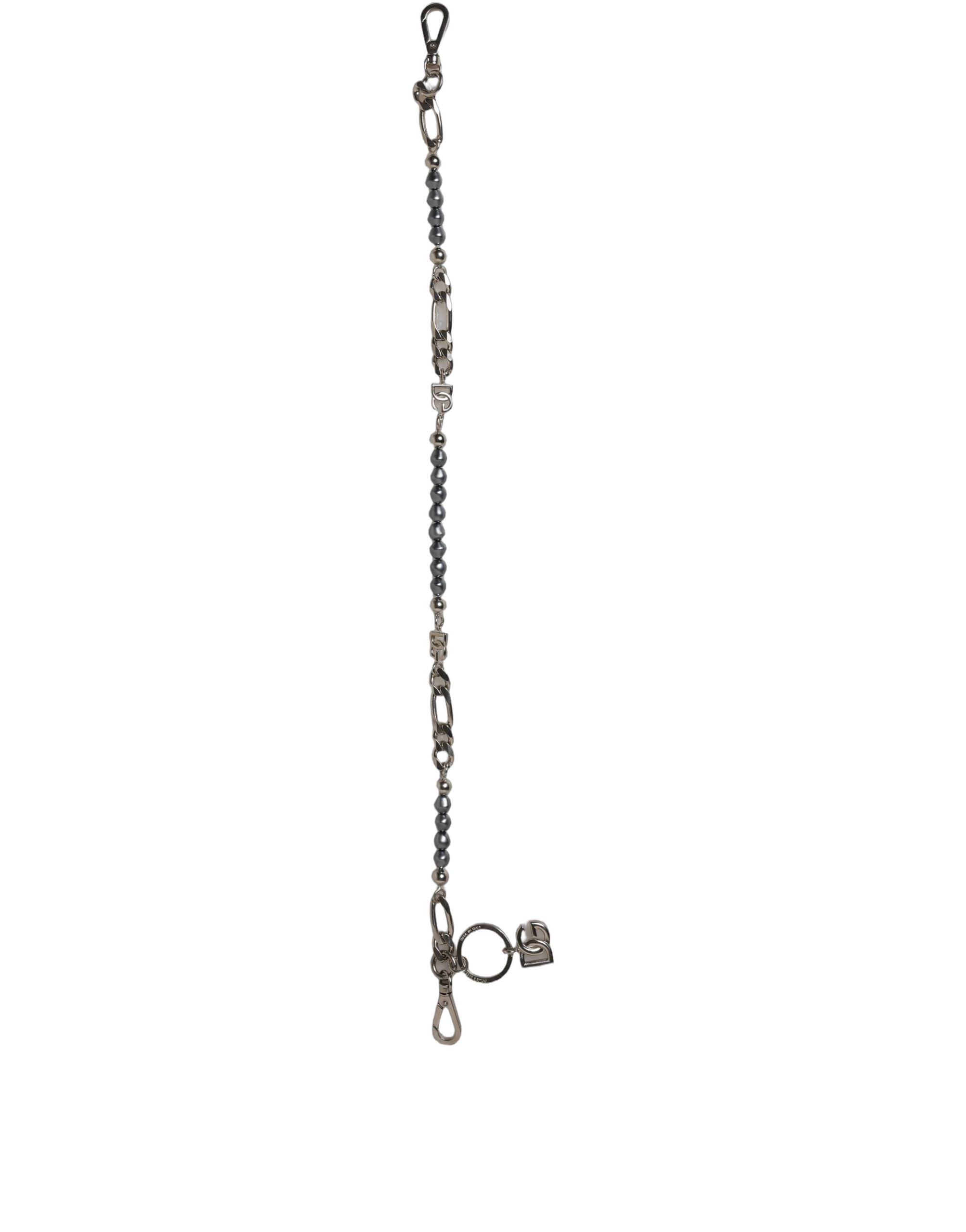 Dolce & Gabbana Halskette mit silberfarbener Kette und DG-Logo-Anhänger