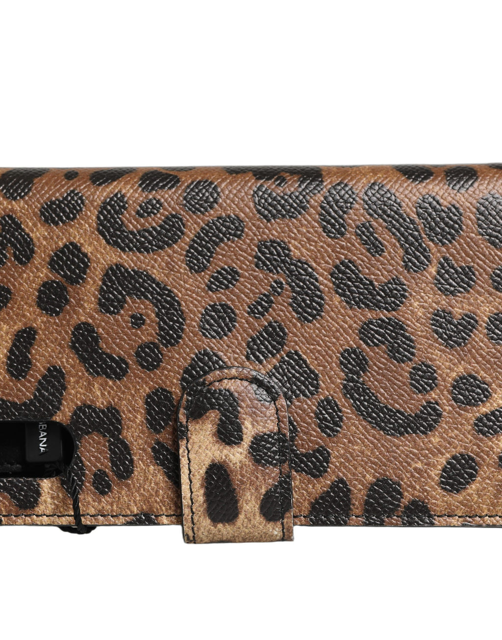 Dolce & Gabbana Flip Cover Braun Leopard Kristall iPhone X - XS Hülle