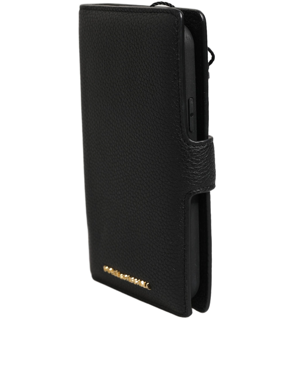 Dolce & Gabbana Case Flip Cover Schwarz Kalbsleder iPhone 11 Pro Handyhülle