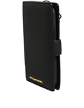 Dolce & Gabbana Case Flip Cover Schwarz Kalbsleder iPhone 11 Pro Handyhülle