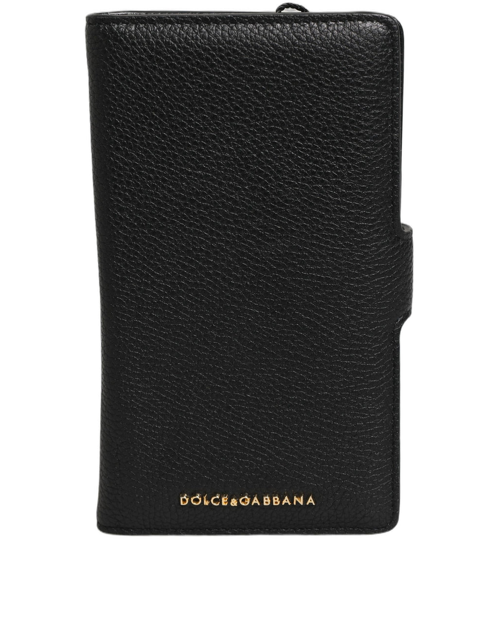Dolce & Gabbana Case Flip Cover Schwarz Kalbsleder iPhone 11 Pro Handyhülle