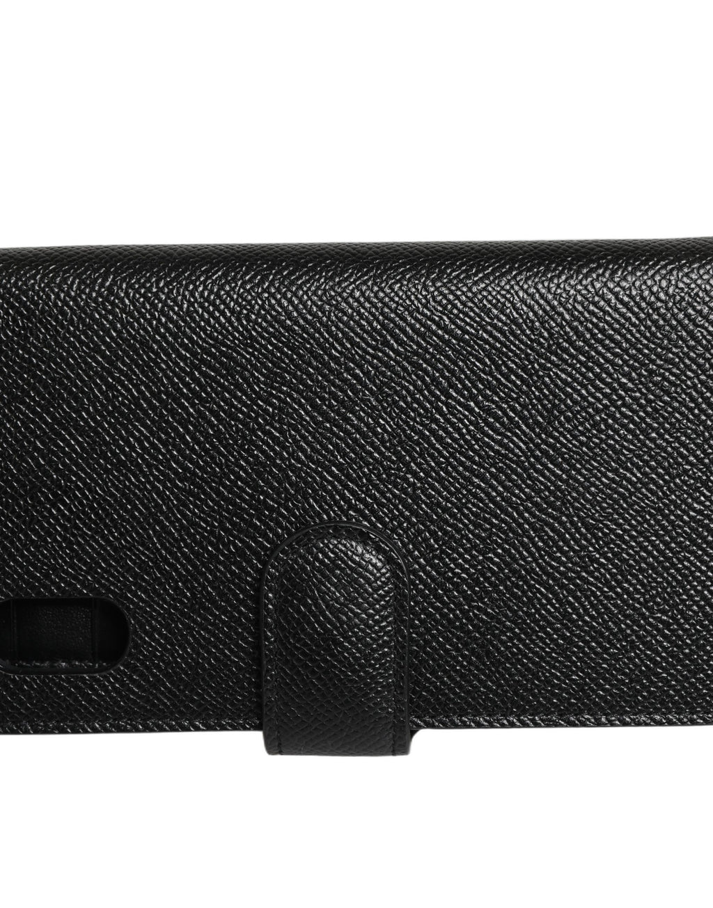 Dolce & Gabbana Flip Cover aus schwarzem Kalbsleder für iPhone X - XS