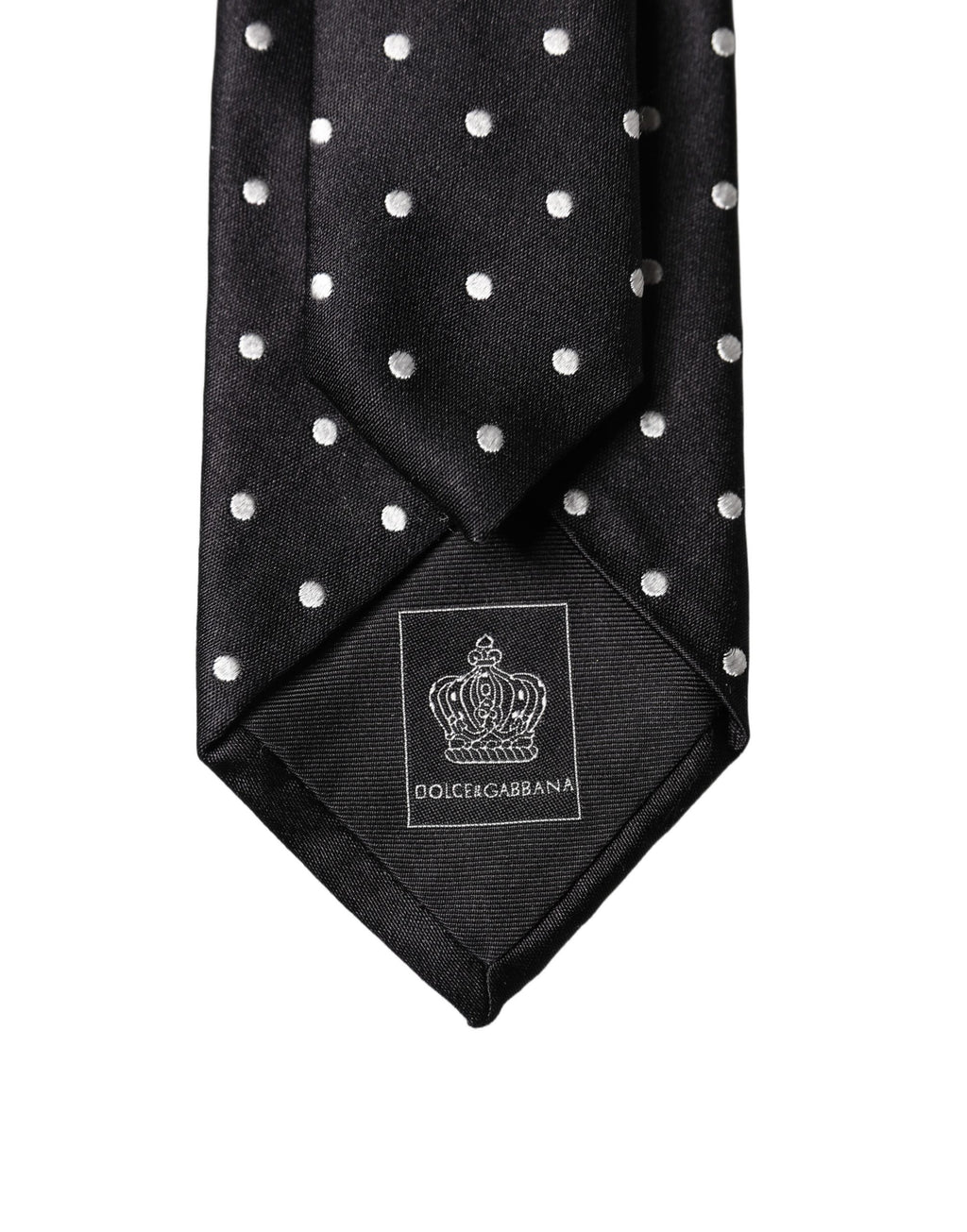 Dolce & Gabbana Schwarze und weiße Polka-Dot-Krawatte aus Seide für Herren, verstellbar