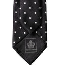 Dolce & Gabbana Schwarze und weiße Polka-Dot-Krawatte aus Seide für Herren, verstellbar