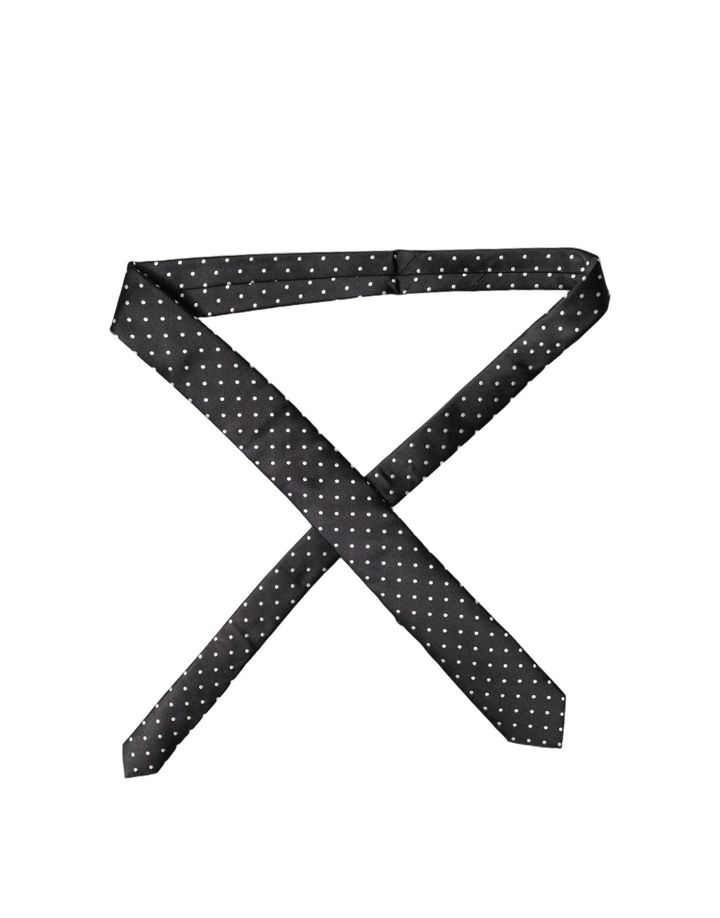Dolce & Gabbana Schwarze und weiße Polka-Dot-Krawatte aus Seide für Herren, verstellbar