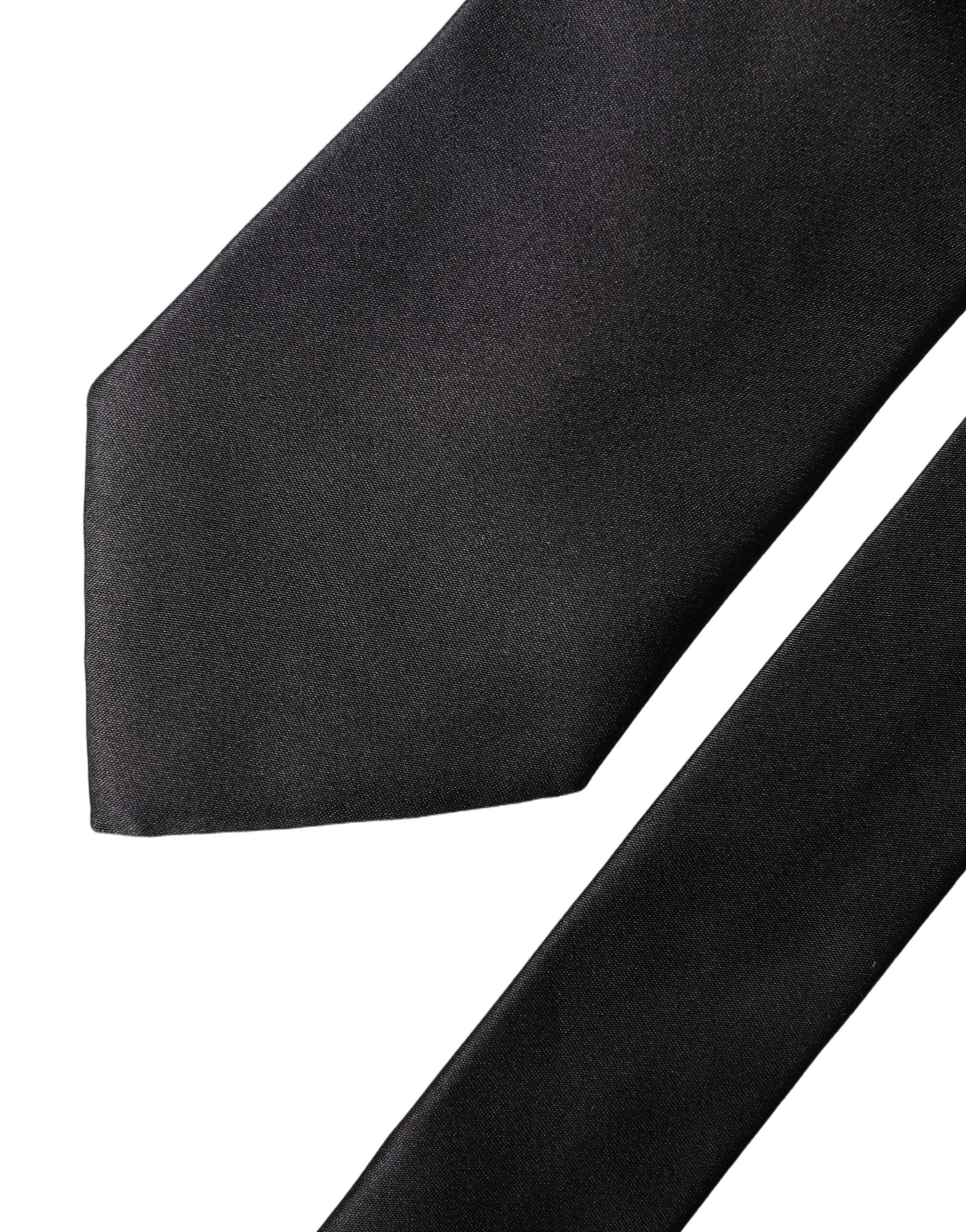 Dolce & Gabbana Braune Seidenkrawatte mit Logo-Stickerei, verstellbar für Herren