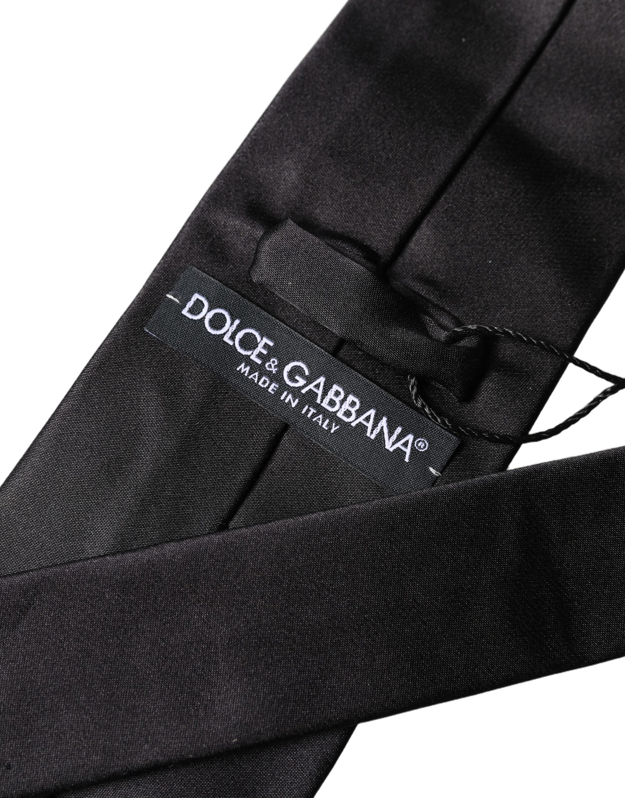 Dolce & Gabbana Braune Seidenkrawatte mit Logo-Stickerei, verstellbar für Herren