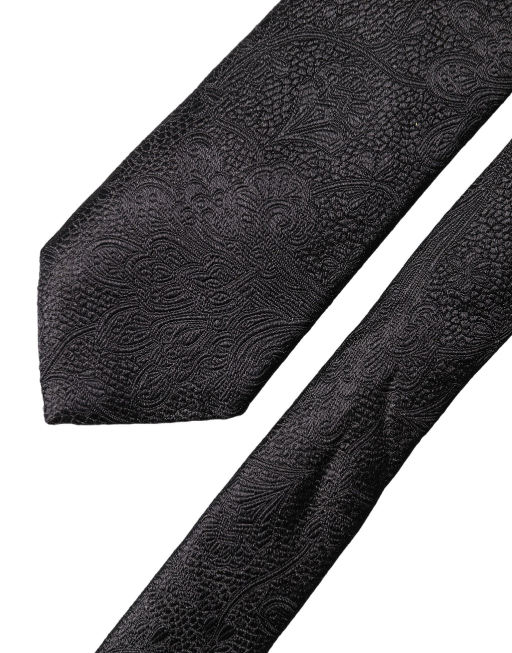 Dolce & Gabbana Schwarze Krawatte aus floralem Brokatseide, verstellbar, für Herren