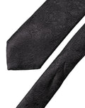 Dolce & Gabbana Schwarze Krawatte aus floralem Brokatseide, verstellbar, für Herren